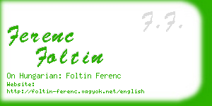 ferenc foltin business card